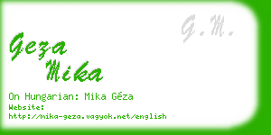 geza mika business card