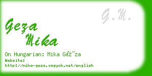 geza mika business card